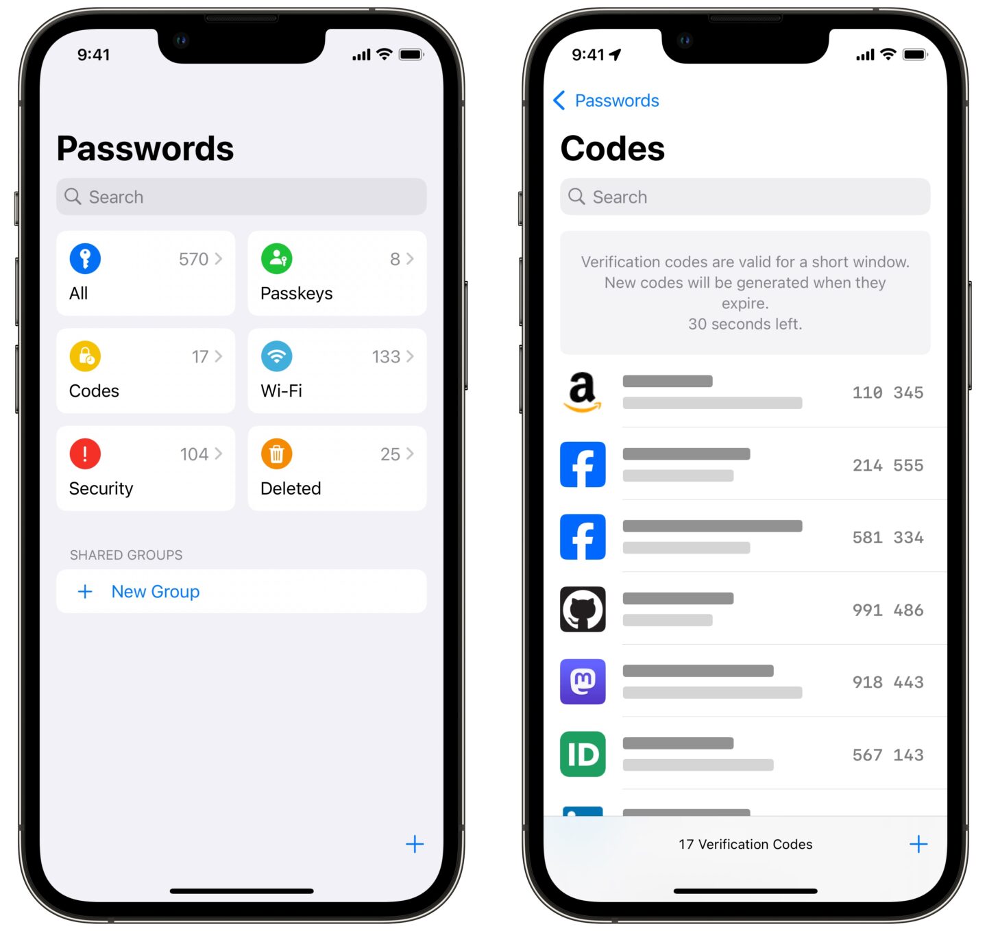 Apple Passwords app for iPhone in iOS 18