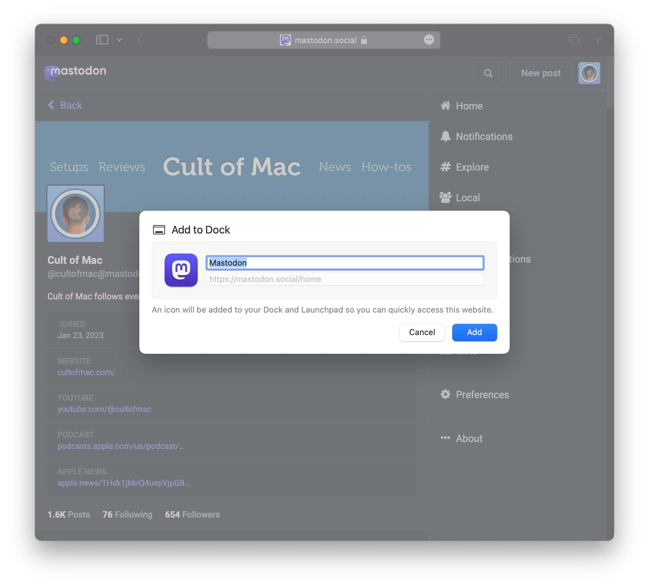 Creating a Safari web app