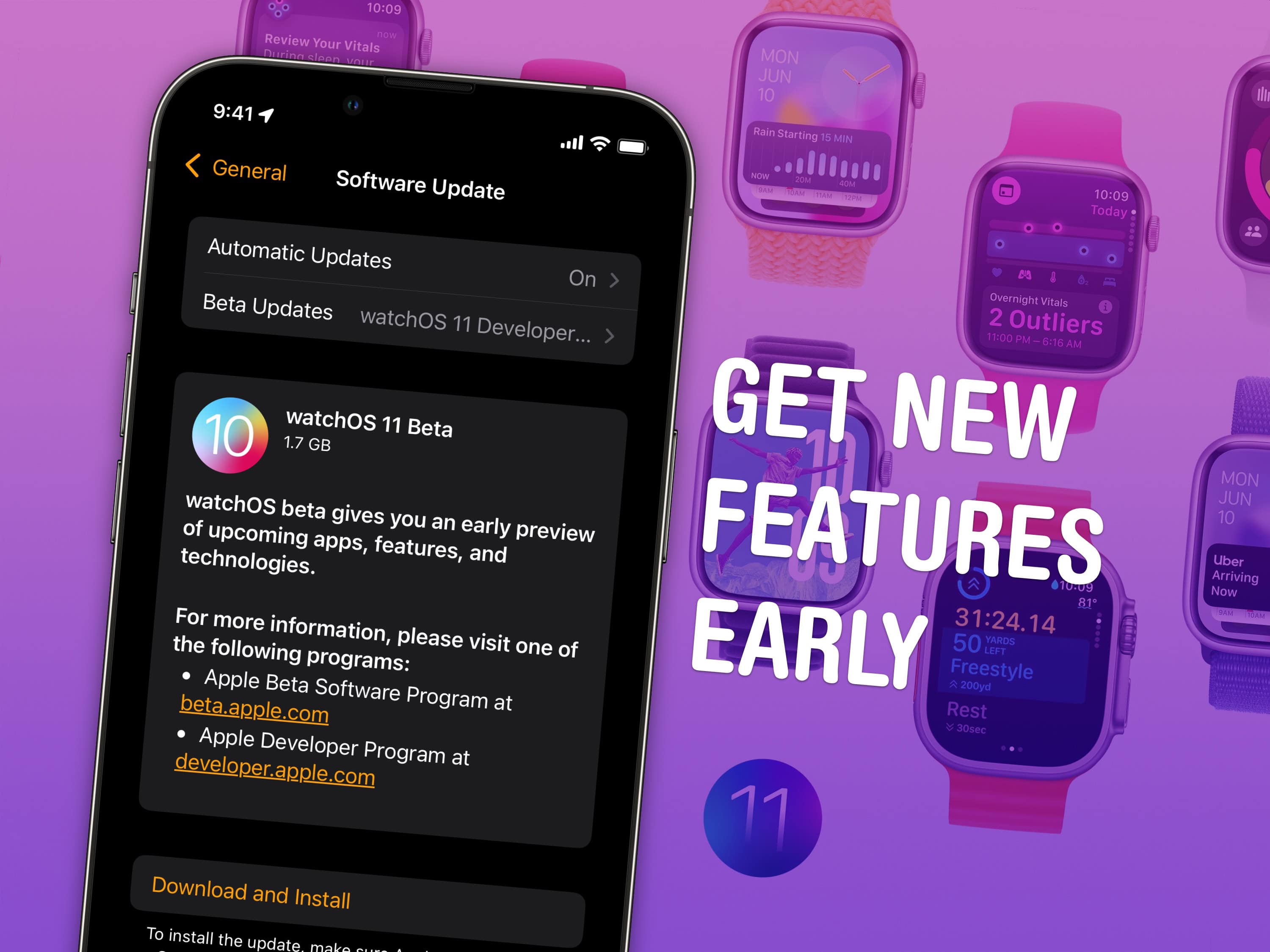 Get New Features Early: Download the watchOS 11 public beta for Apple Watch.