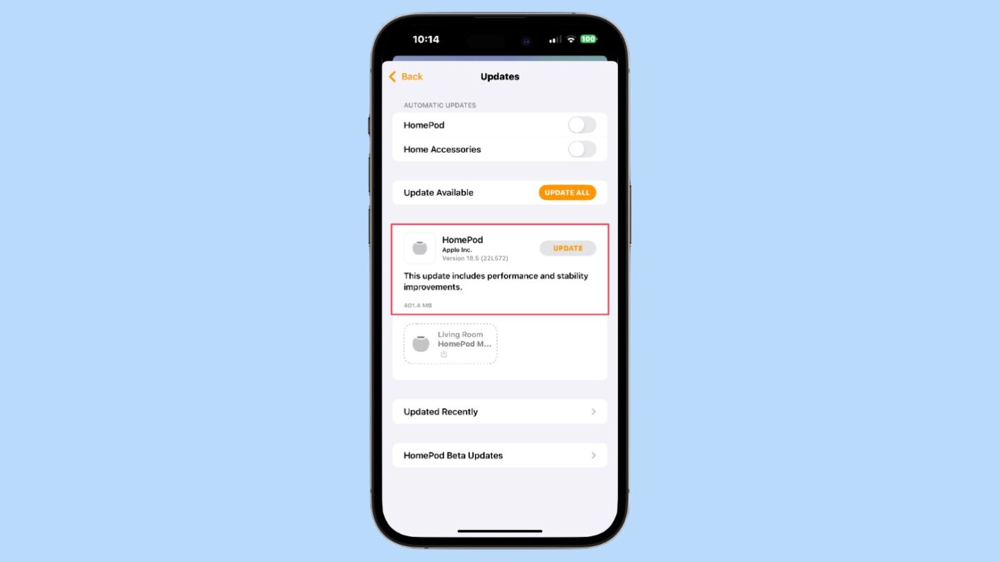 HomePod software 18.5
