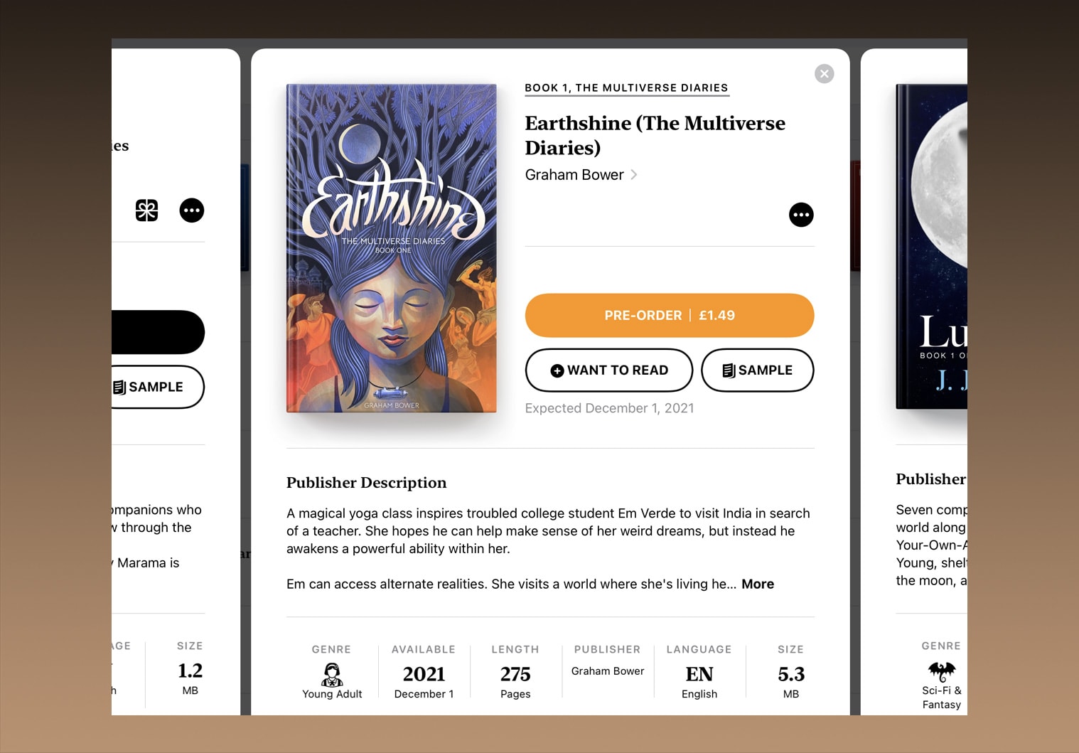 Metadata appears on your product page in the Book Store