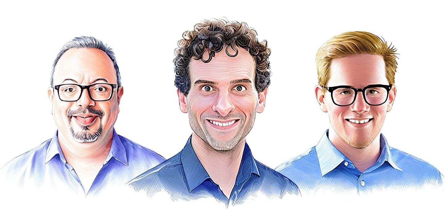 Three Image Playground sketches of Lewis Wallace, Erfon Elijah and D. Griffin Jones from The CultCast