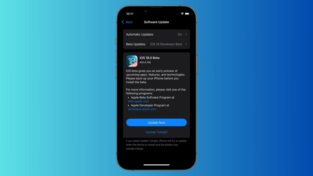iOS 18.5 beta 1