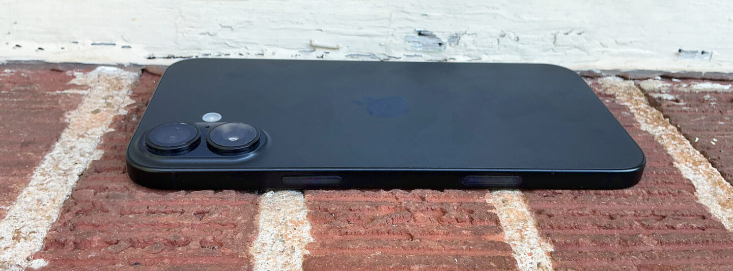 iPhone 16 side view with Camera Control