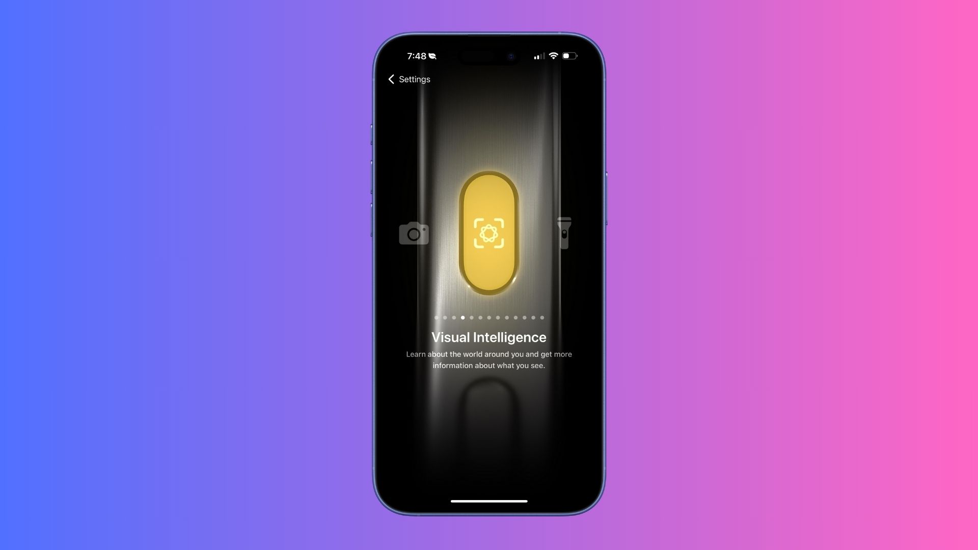 Visual Intelligence comes to iPhone 15 Pro.