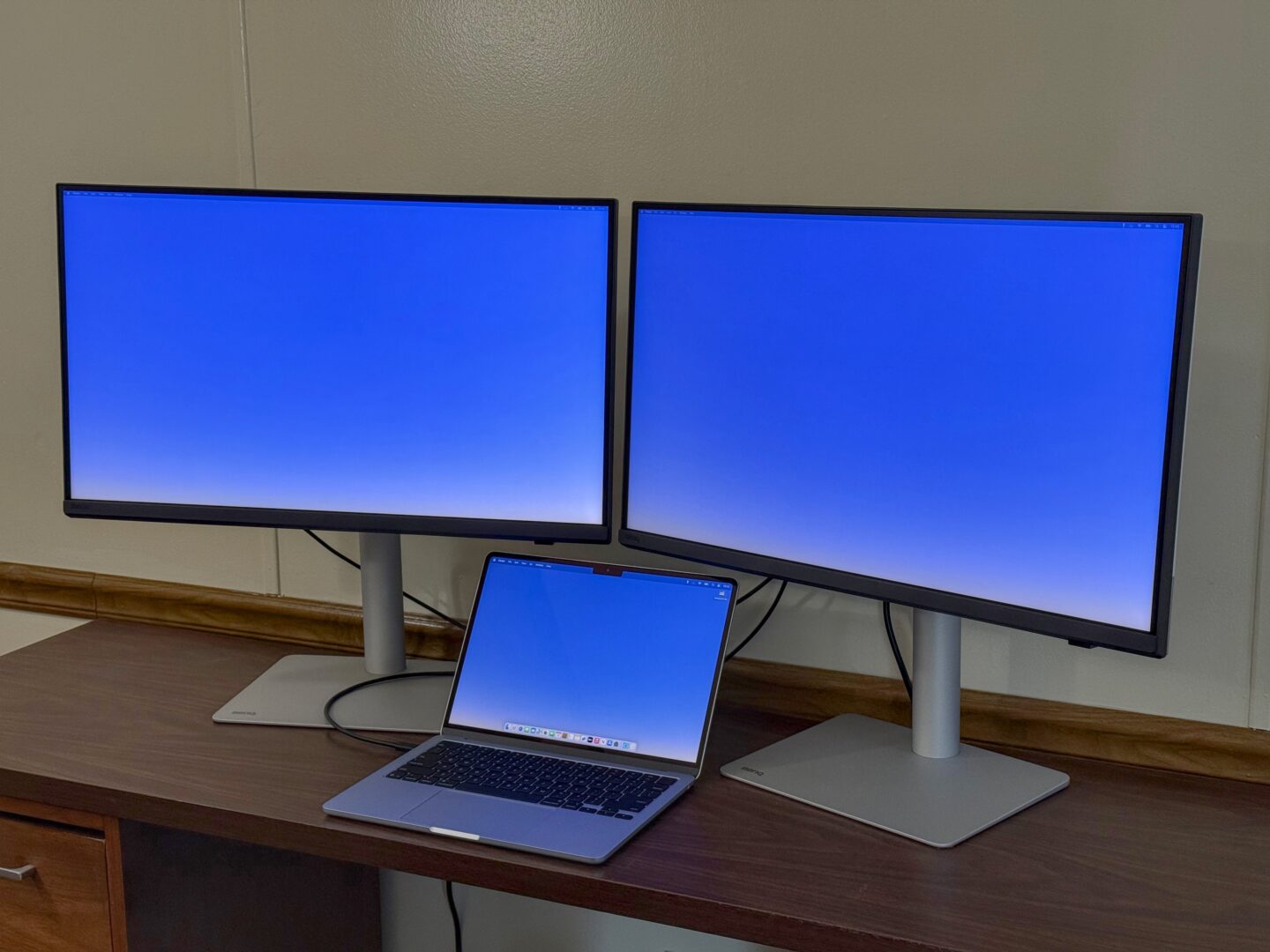 M4 MacBook Air with two 5K BenQ displays
