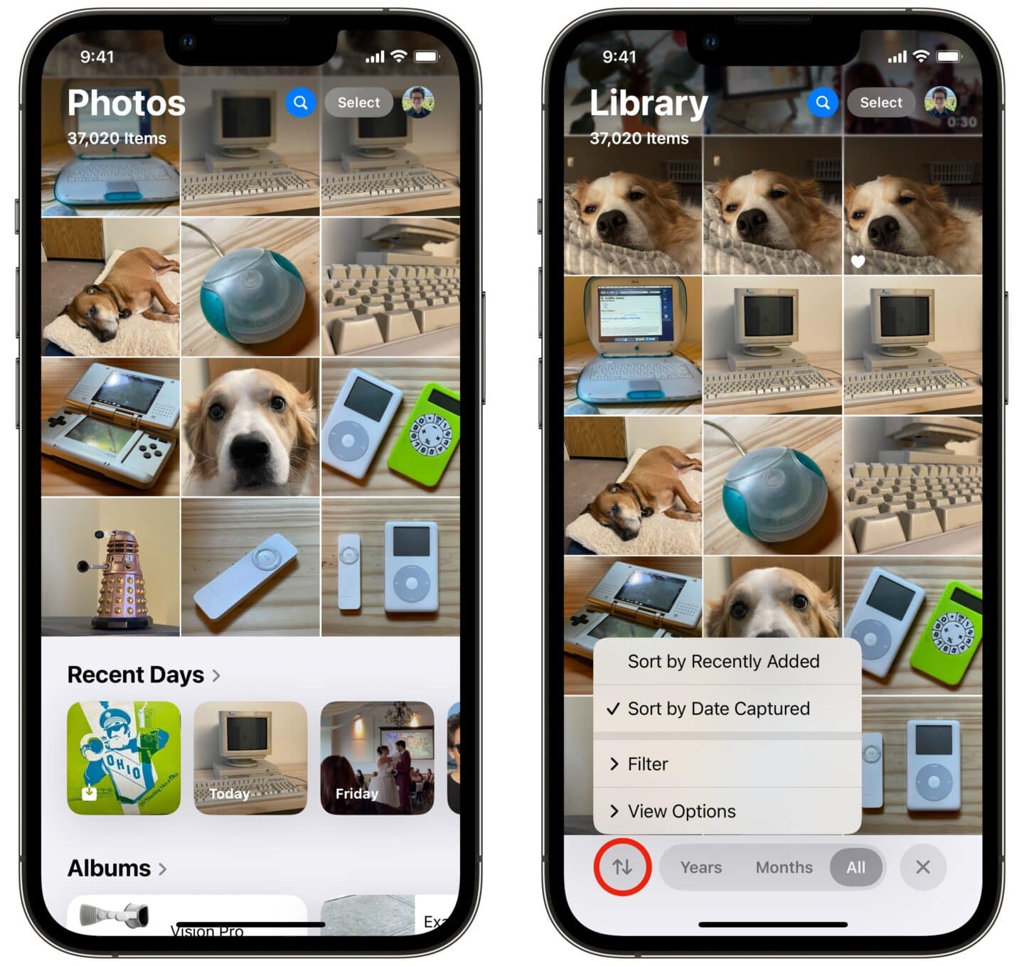 The new Photos app library in iOS 18