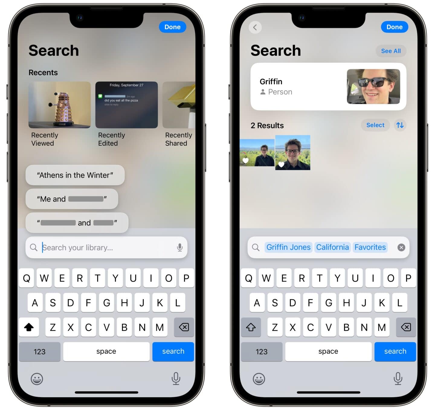 Search in the new Photos app in iOS 18