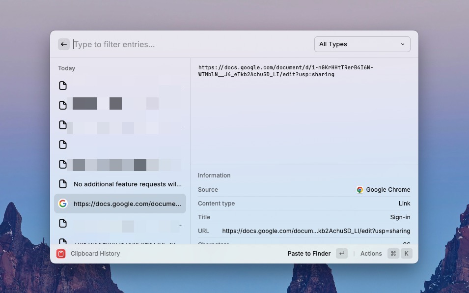 Raycast clipboard manager