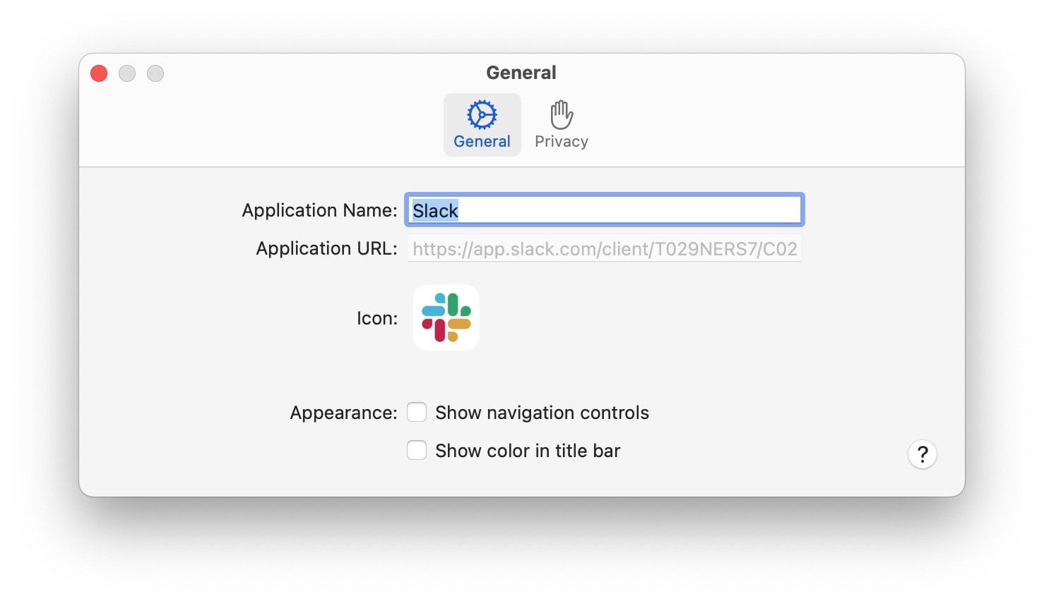Safari Web App settings