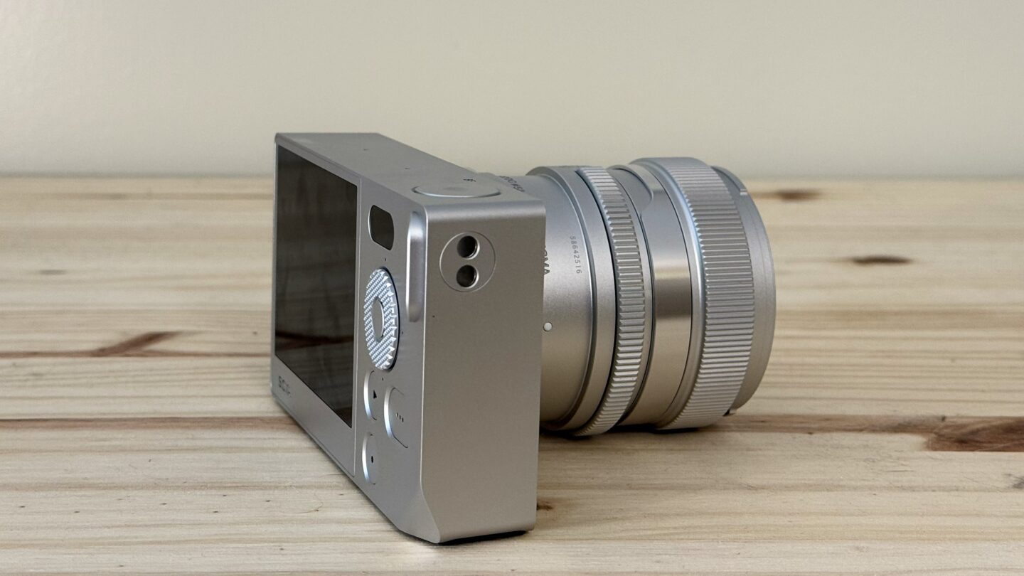 Sigma BF on a light pine table from the rear-side angle
