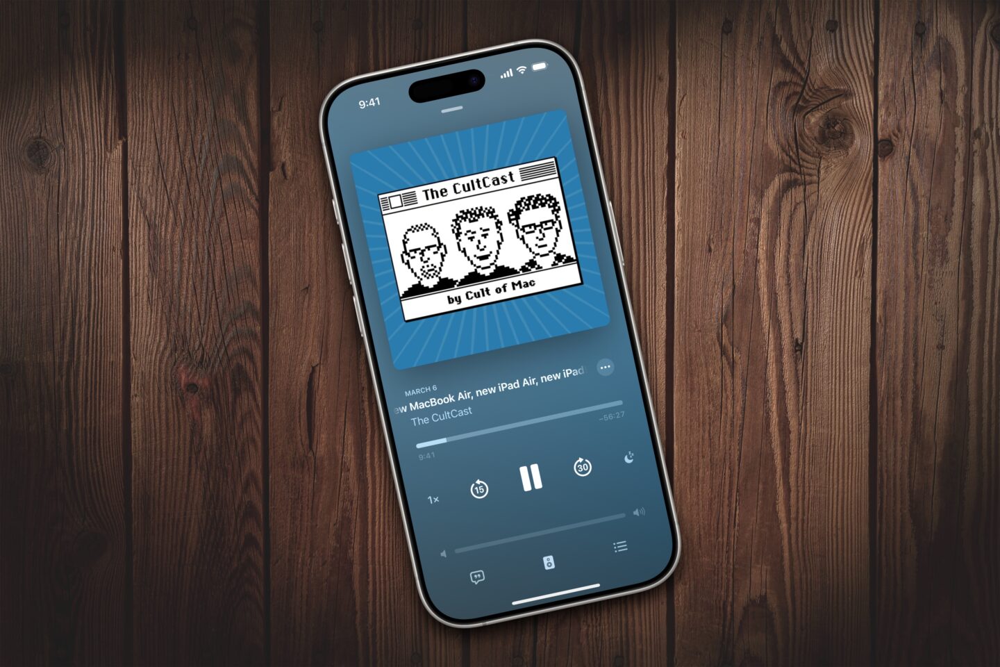The CultCast playing on a phone