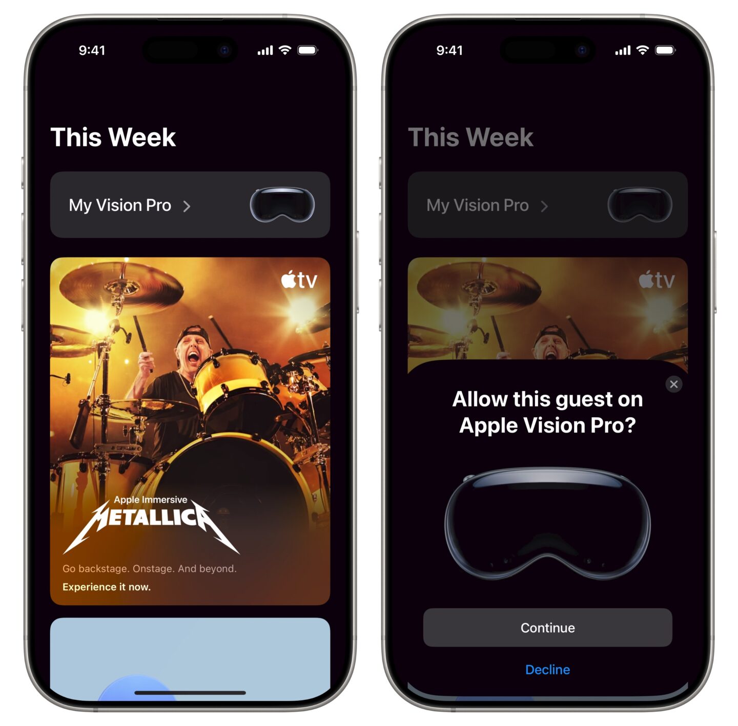 The Vision Pro app for iPhone