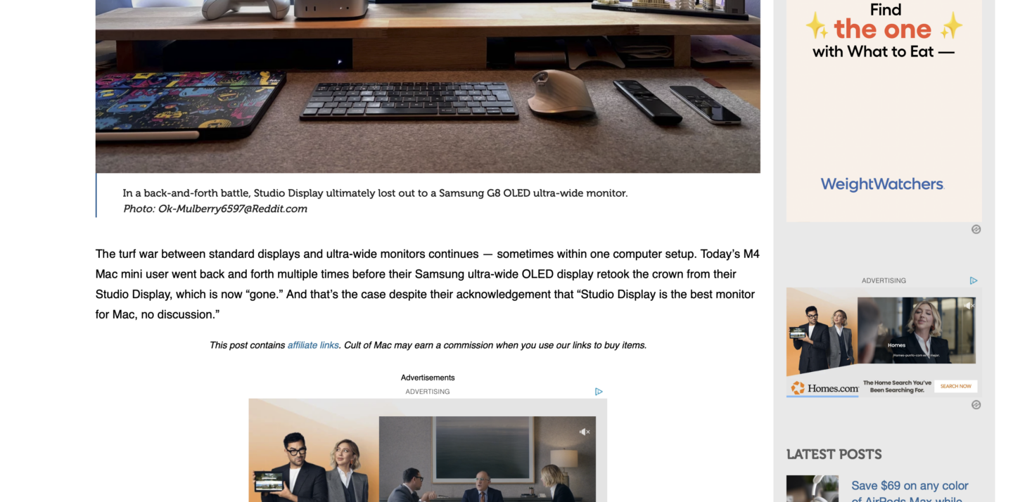 web page sample on Alogic Clarity 5K Touch Monitor
